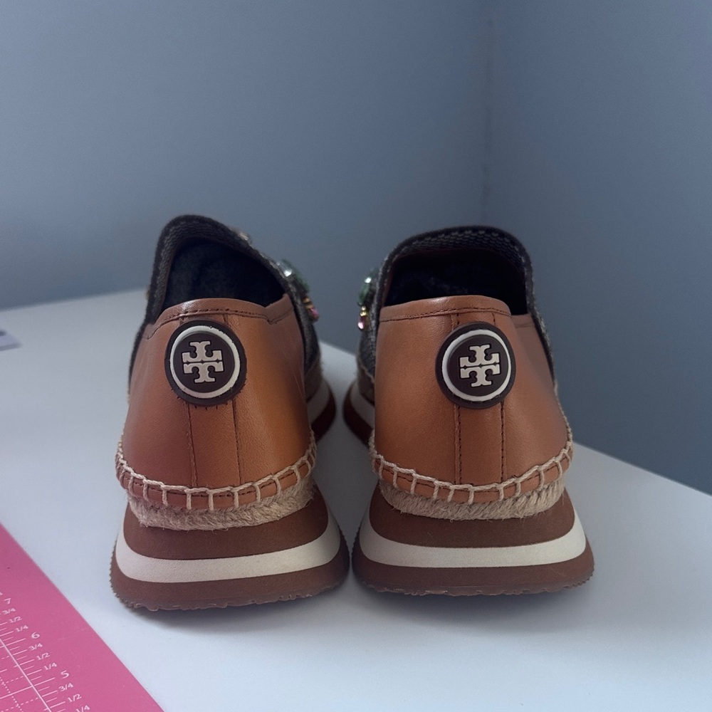Tory Burch Brown Embellished Espadrilles - Picture 4 of 5